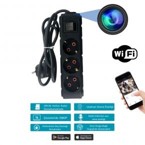 Siyah 3�l� Priz WiFi Gizli Kamera